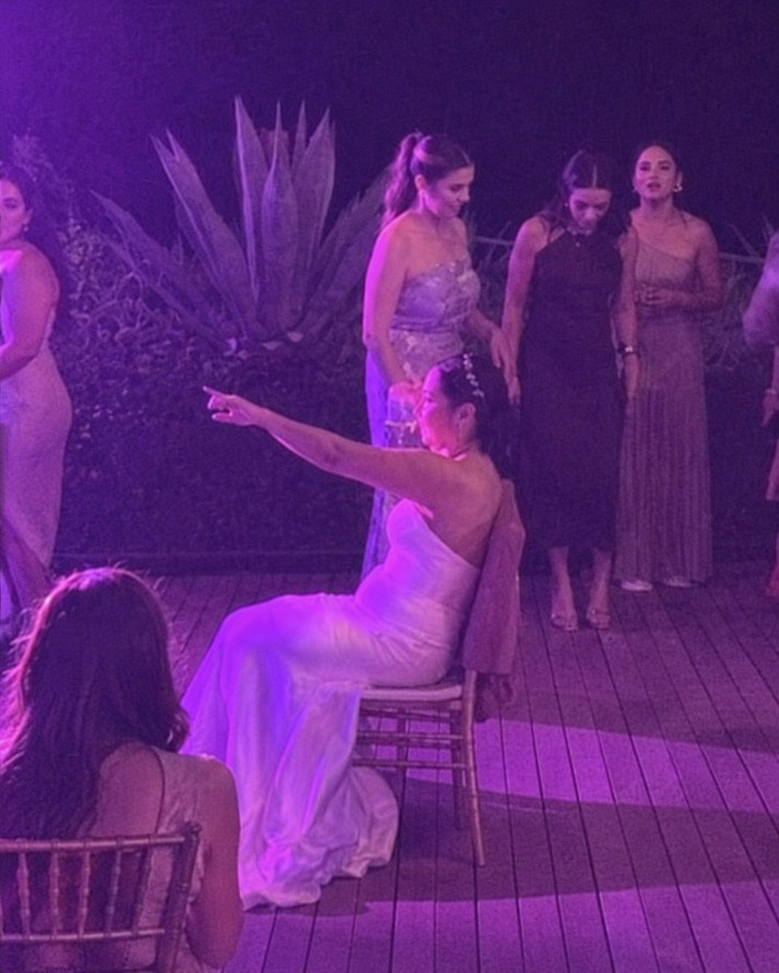 Friends celebrating together at the reception